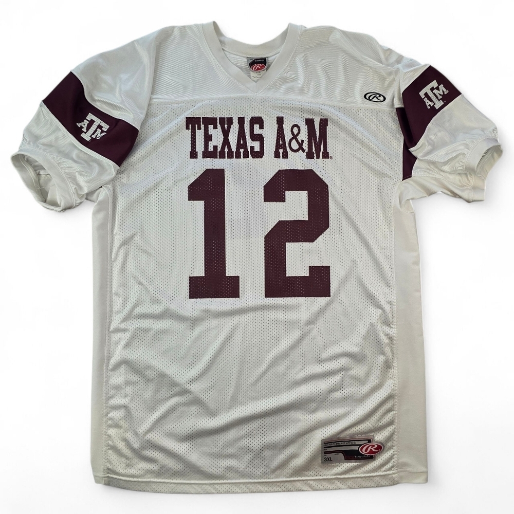 Rawlings Pro Texas A&M Aggies #12 Football Jersey 3XL White Maroon NCAA